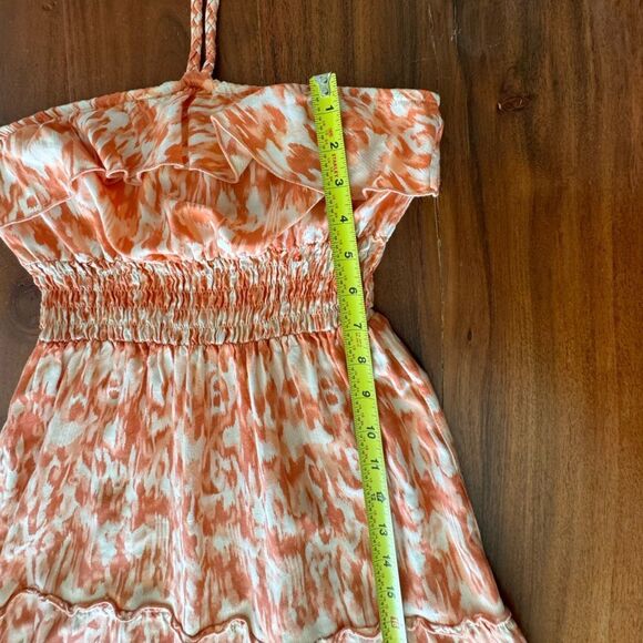 Mudd Beautiful orange/white tribal print halter maxi dress EUC SZ M - Picture 7 of 9